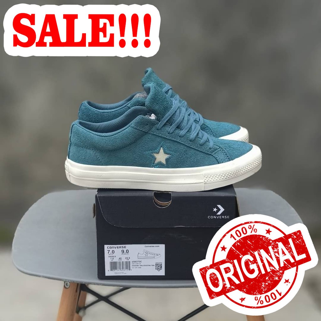 SEPATU CONVERSE ONE STAR OX CELESTIAL TEAL ORIGINAL 40-44