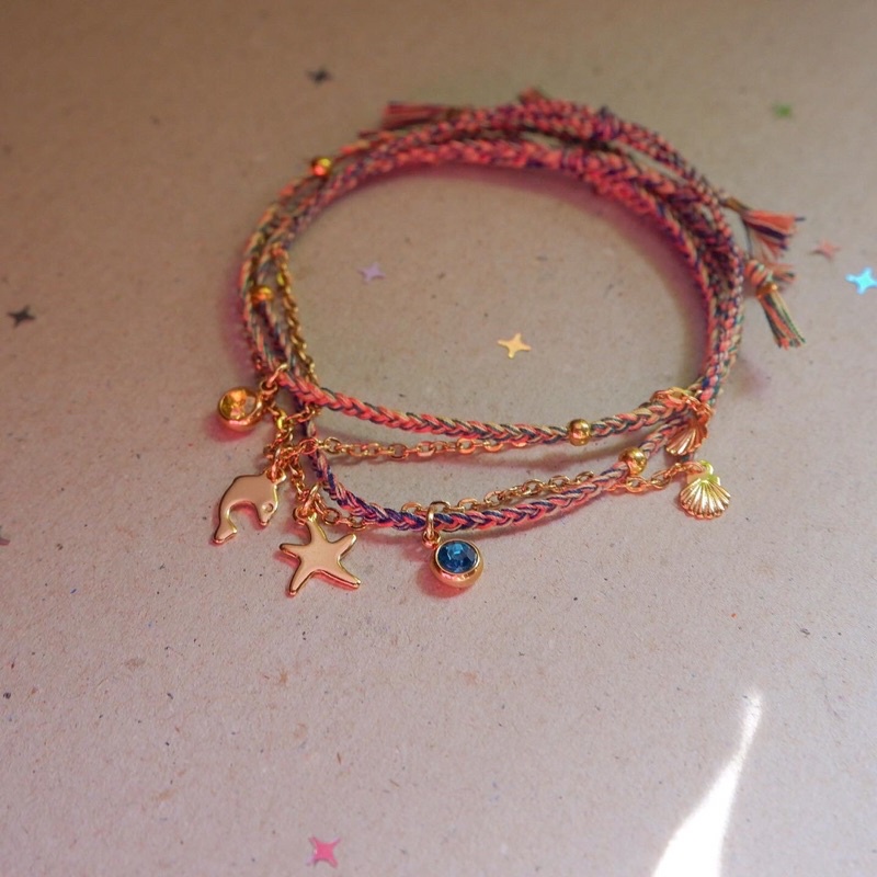 Gelang Tali Gypsy Boho 1 Set Dolphin &amp; Starfish Allside