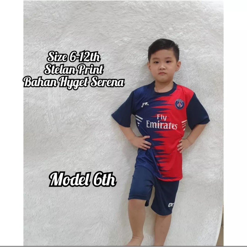 SETELAN BAJU BOLA ANAK/ SETELAN KAOS BOLA ANAK SML/PSG