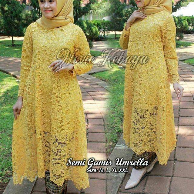 Realpict Kebaya Brokat Full Puring Kebaya Semi Gamis Umbrella Shopee Indonesia