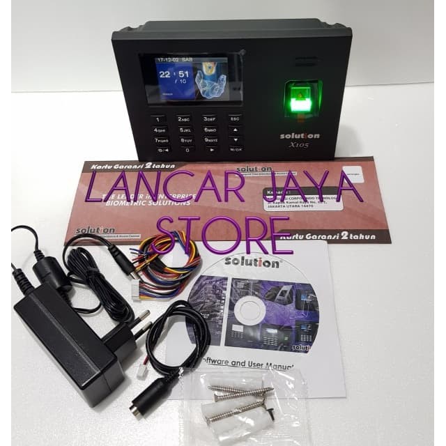 Mesin Absen Sidik Jari / Finger Print Solution X105 Hitam