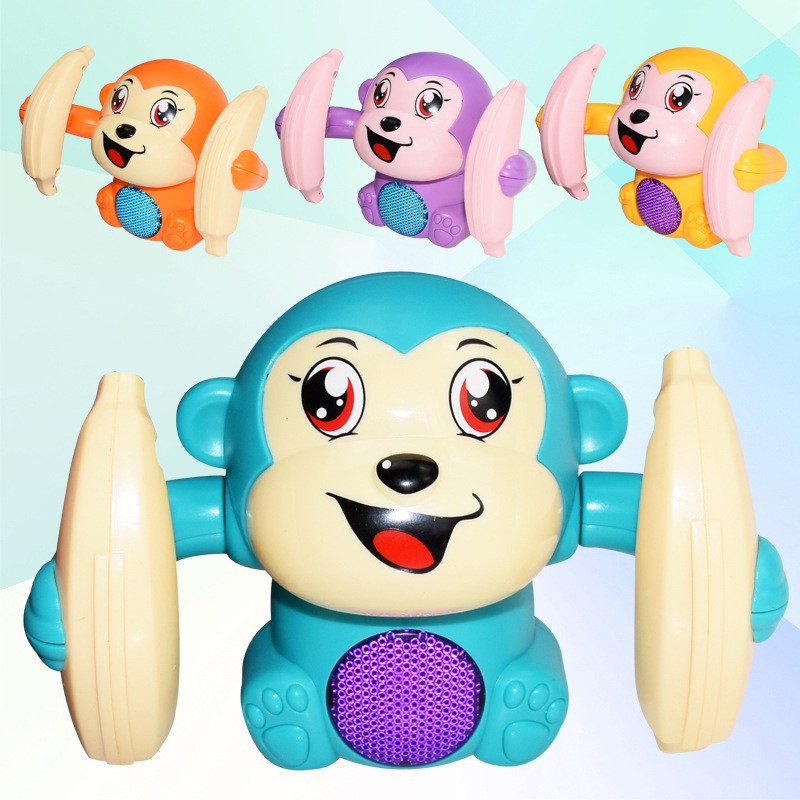 1pc Mainan Boneka Monyet Elektrik Bisa Jalan / Bernyanyi / Merangkak Dengan Kontrol Suara Untuk Bayi / Anak