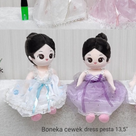 Boneka Cewek Dress Pesta Metoo Angela Renda Pita Rambut Sanggul