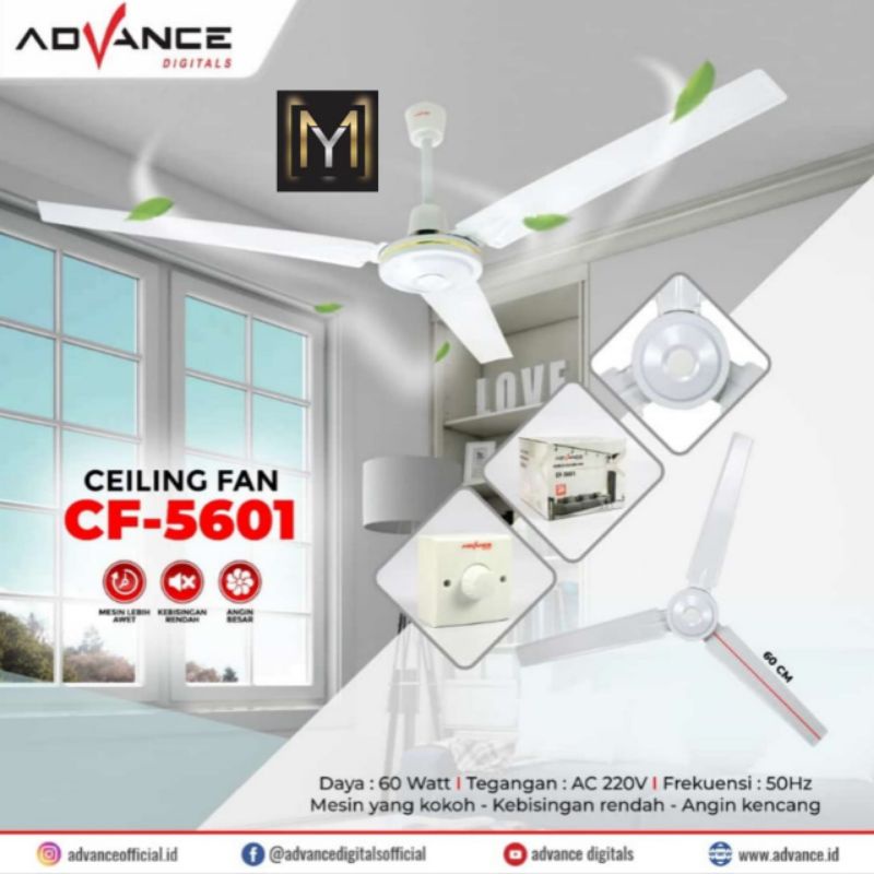 ADVANCE Ceiling Fan / Kipas Angin Plafon Advance CF-5601 CF5601 CF 5601 GARANSI RESMI