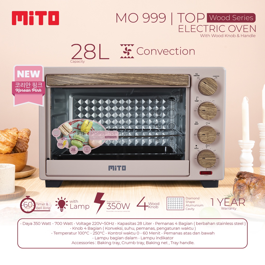 Oven Mito TOP MO999 Kapasitas 28 Liter / MO 999 - ORIGINAL Garansi Resmi