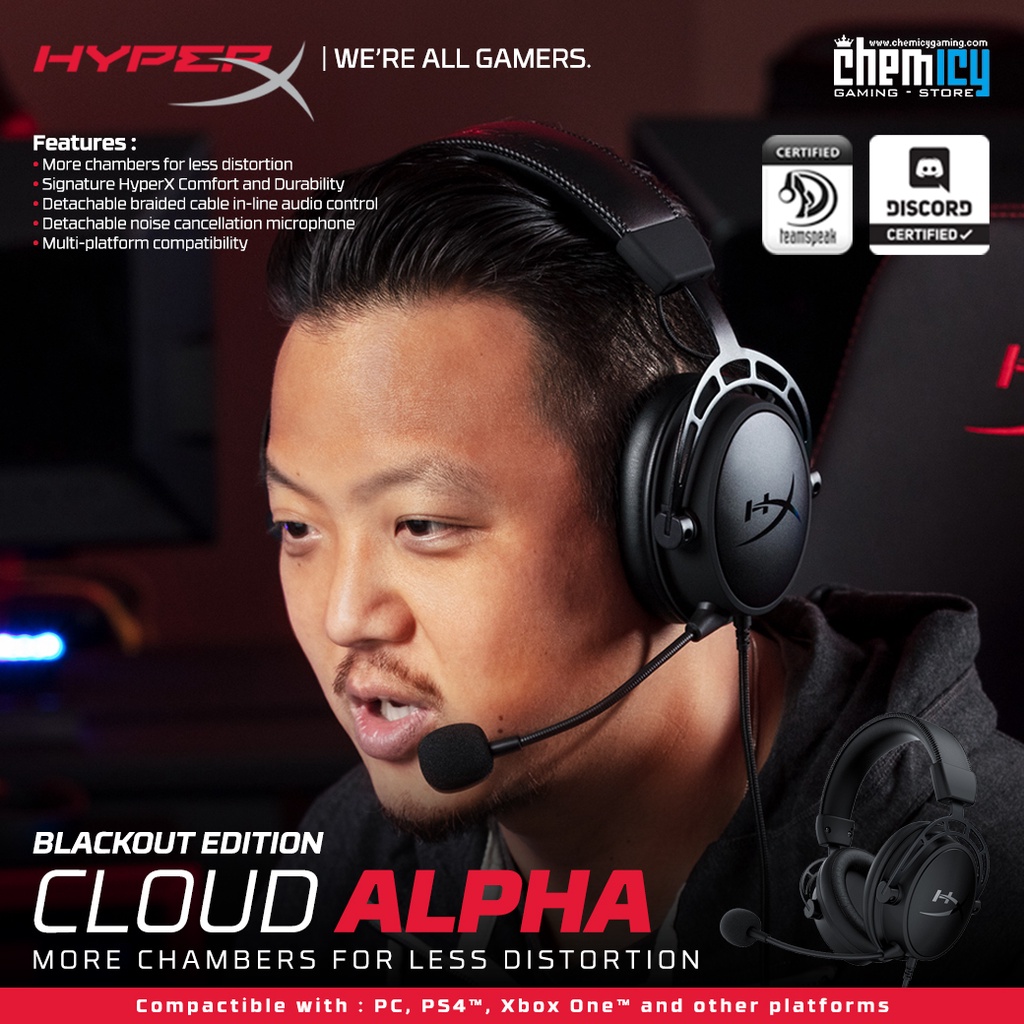 HyperX Cloud Alpha Blackout Edition Gaming Headset