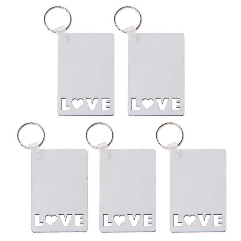 SIY  Sublimation Blank Keychain Heat Transfer Keychain Printed MDF DIY Blank Keychain with Key Rings for Present Making