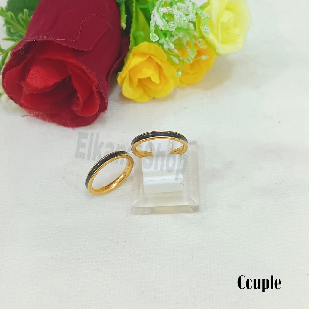 CINCIN COUPLE TITANIUM BLACK BERKELAS PERHIASAN ANTI KARAT&amp;ANTI LUNTUR