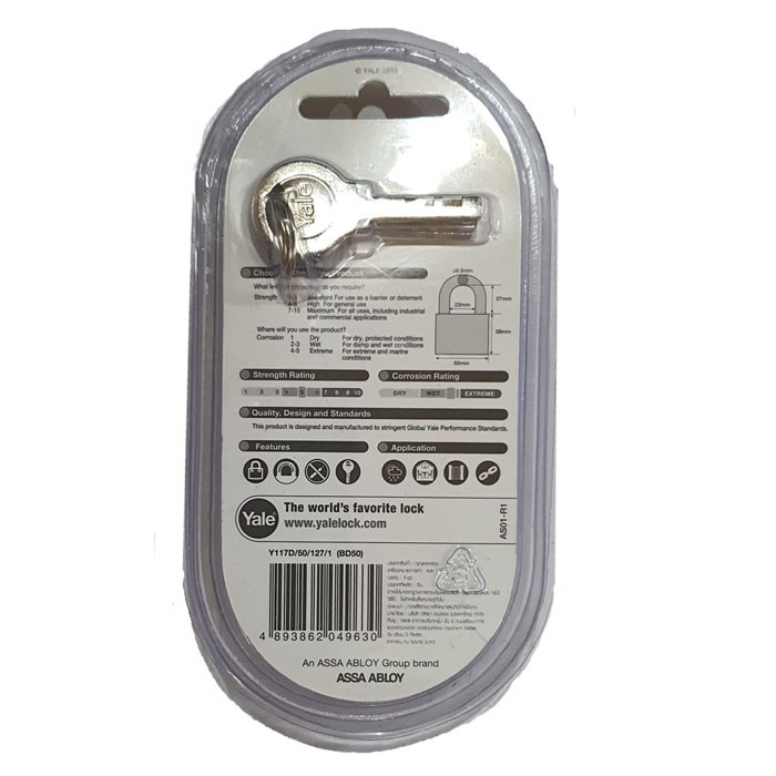 Yale Y117D-50-127-1 Gembok 50mm Padlock 50 mm