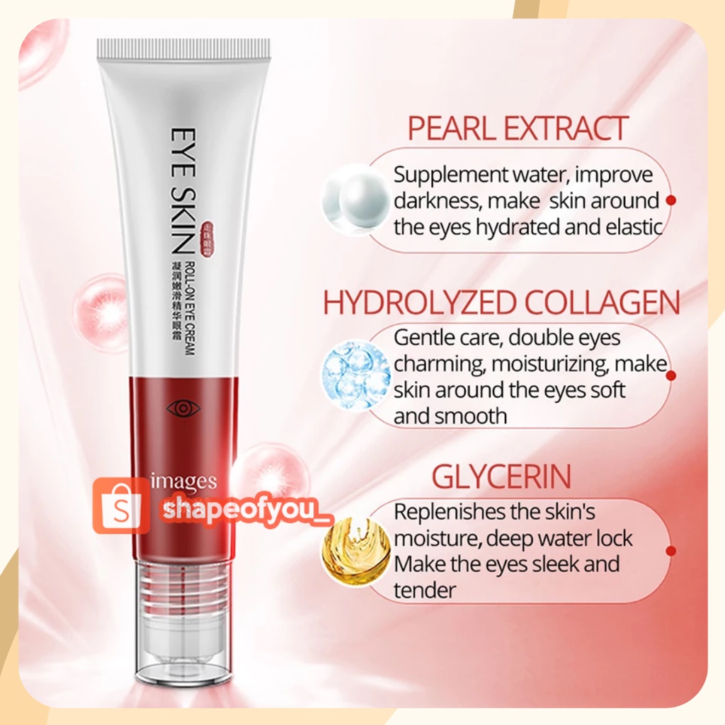 Roll-On Hydrogel Tekstur Halus Eye Cream Whitening Pelembab Anti-Penuaan Kerut Menghapus Gelap Lingkaran Mata