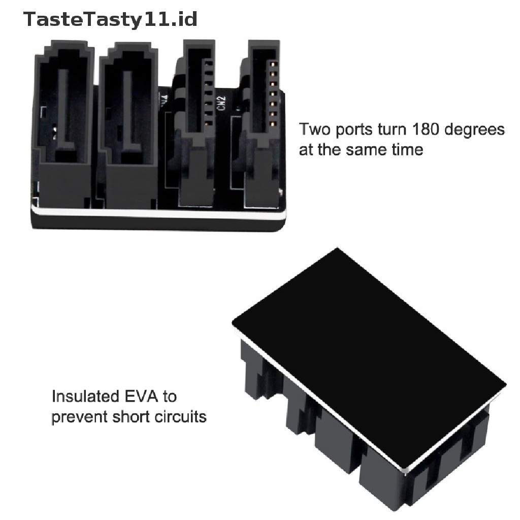 Tastetasty Adapter SATA 6GB 7pin Female Ke 7pin Male Sudut 90 / 180 Derajat