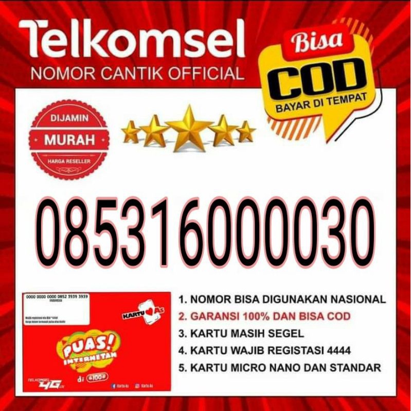 nomor cantik perdana telkomsel kartu as kwarted 0000 rapi