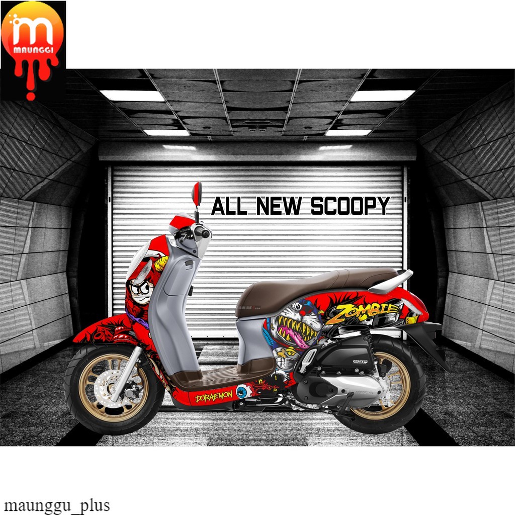 Decal scoopy fi full body motif terbaru Striping motor scoopy full variasi Stiker motor scoopy new 2