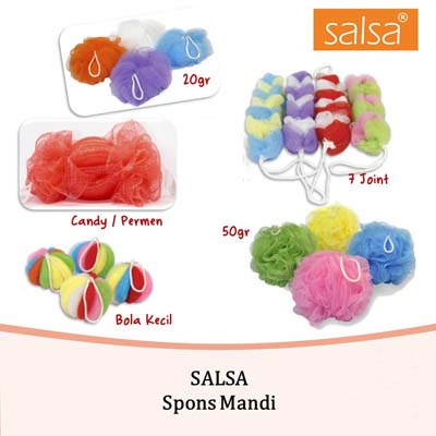 Salsa Spons Mandi Bath Sponge Labu | Permen | 5 Joint | 20 | 50 gr | Spons Mandi Semua Jenis Kulit