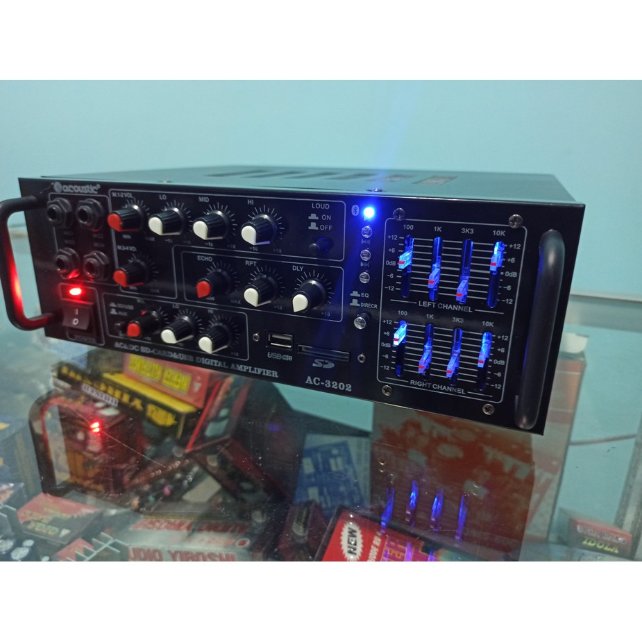 POWER AMPLI MIXING PROFESIONAL KARAOKE ACOUSTIC AC3202 mp3 BLUETOOTH