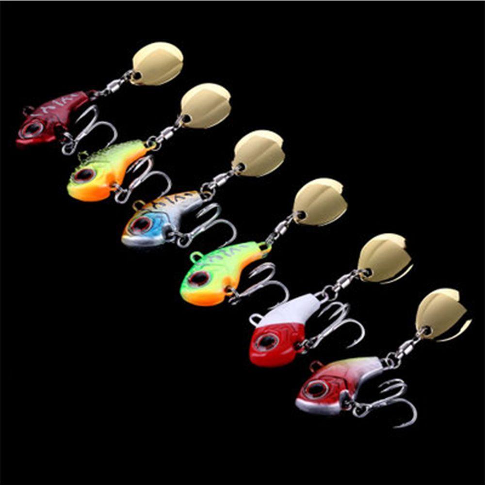 TOP Umpan Pancing Metal Spinner Tackle 8g 12g 15g Getaran Putar Payet Treble Hook