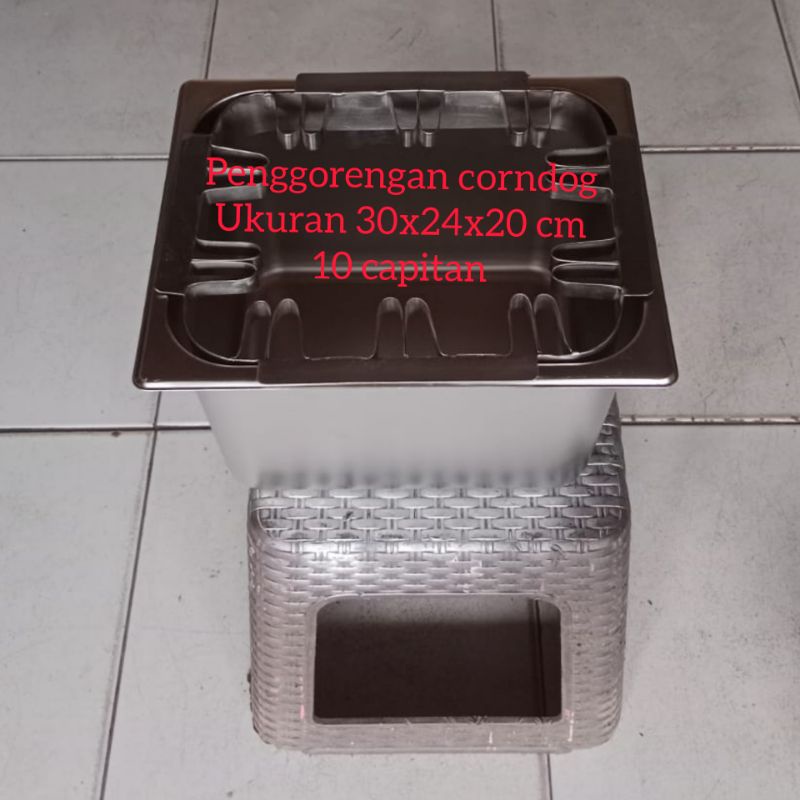 PENGGORENGAN CORNDOG, DEEP FRYER CORNDOG, CORN DOG FRYER , PANCI UNTUK CORNDOG