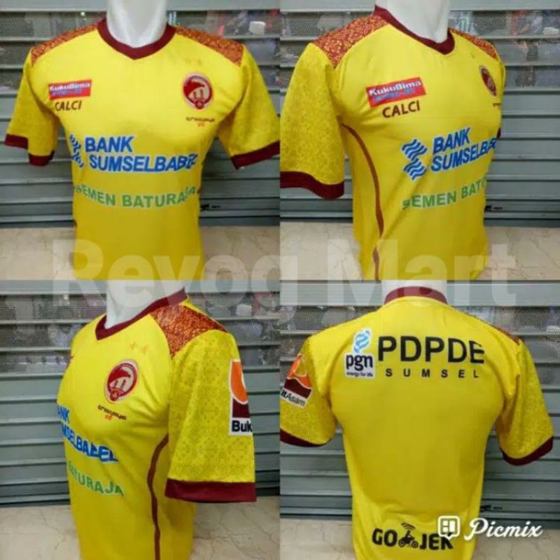 JERSEY SRIWIJAYA FC HOME 2018 / 2019 LIGA 1 SHOPEE KUNING PRINTING LOKAL