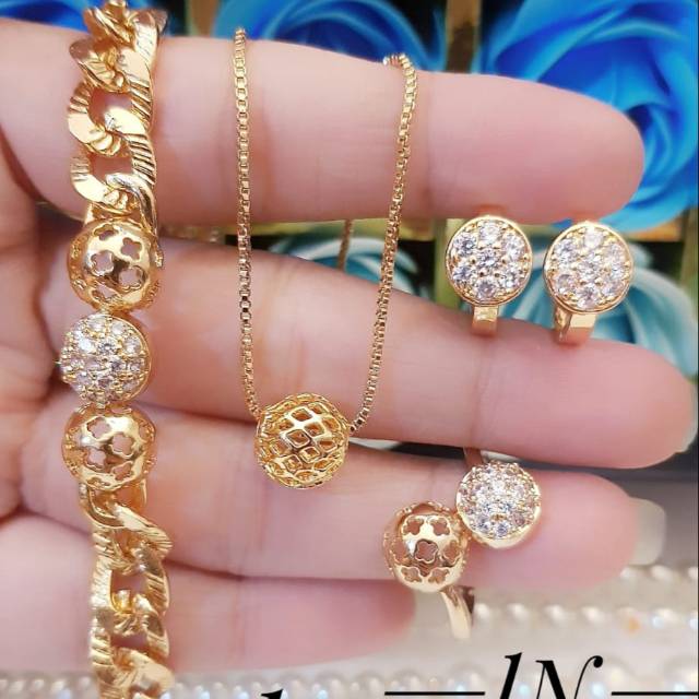 Xuping set perhiasan lapis emas 24k 2805f