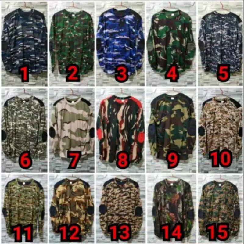KAOS LORENG CAMO LENGAN PANJANG