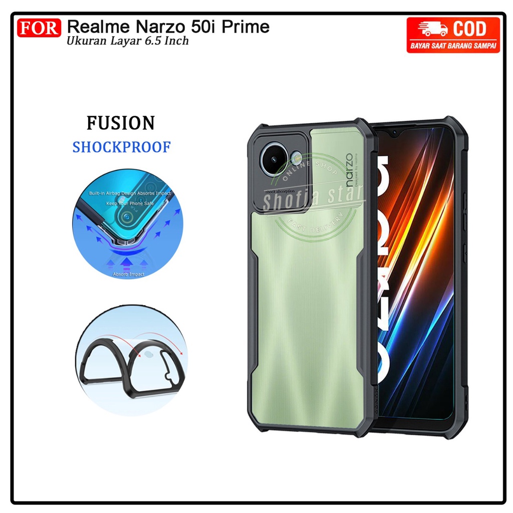 Case Realme Narzo 50I Prime Softcase Shockproof Transparan Camera Protect Casing