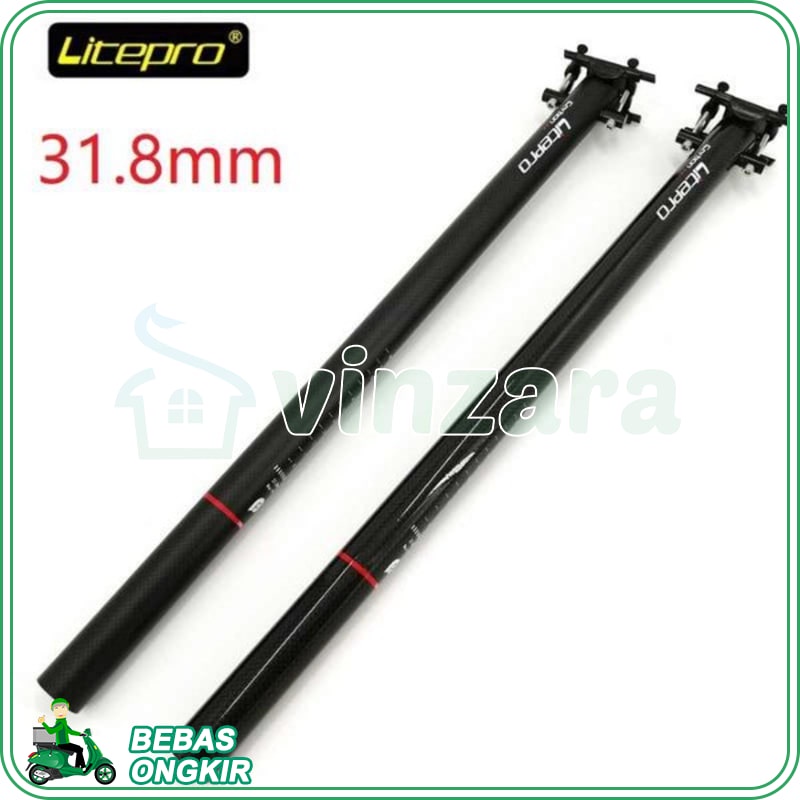 Seatpost LITEPRO CARBON 31.8 580 mm Brompton 31 8 SEAT POST ace Superlight for DAHON three 3 sixty t