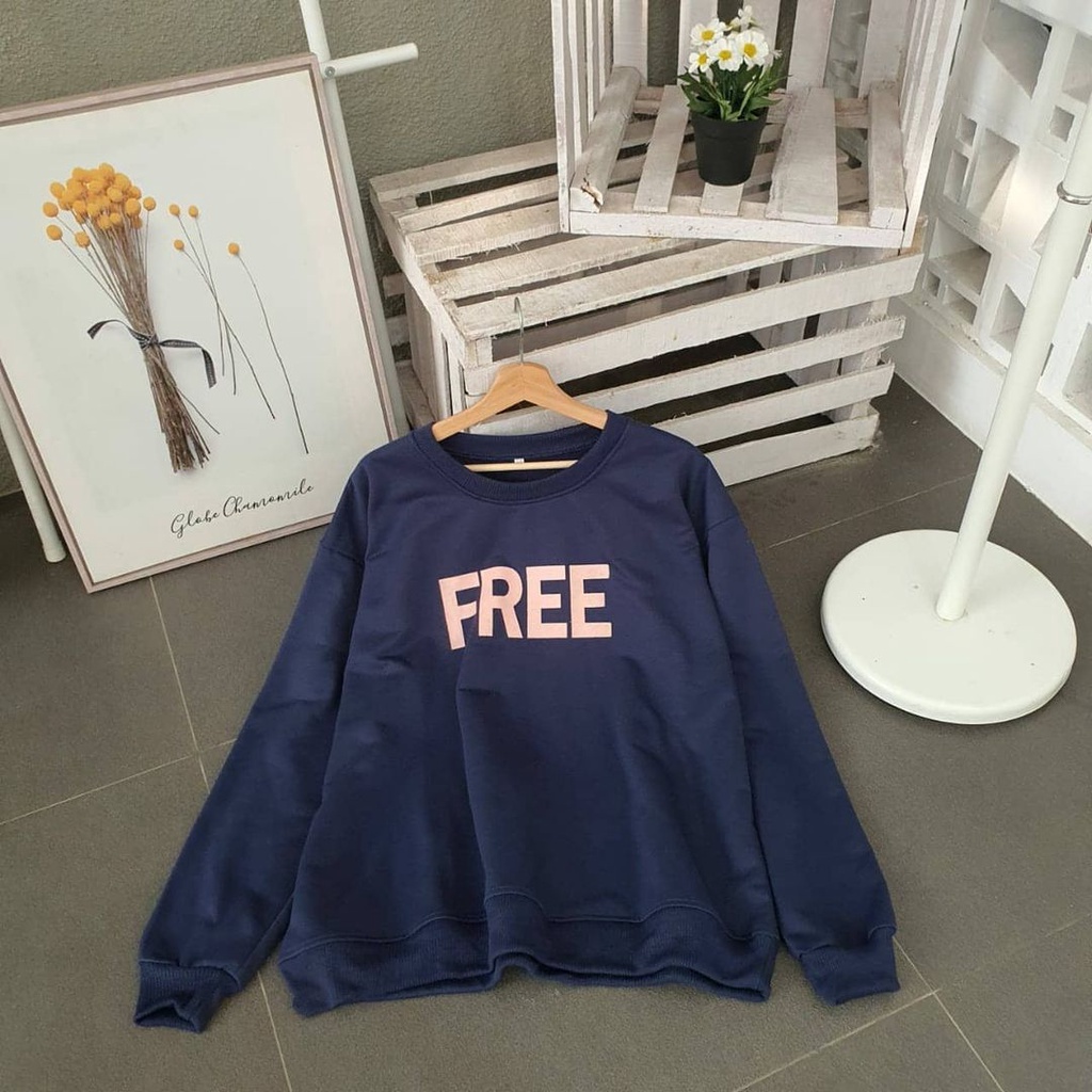 Sweater Free XXL Sweatshirt Cewek Cowok Oversize Korean Style