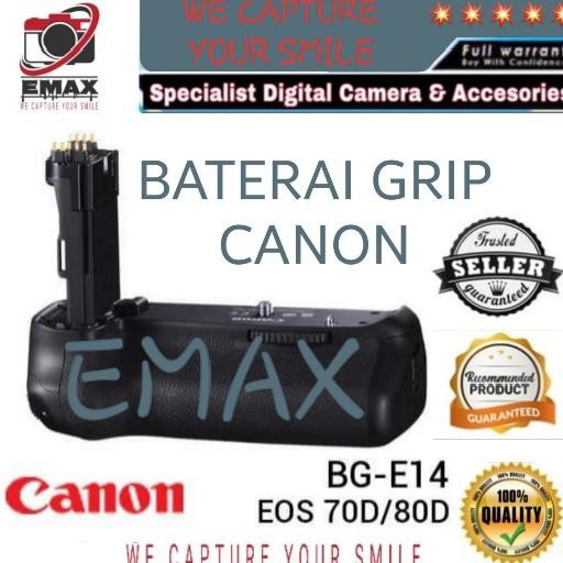 Baterai Grip Canon BG-E14 Battery Grip Vertical BGE14 Canon 70D / 80D -FOTOGRAFI