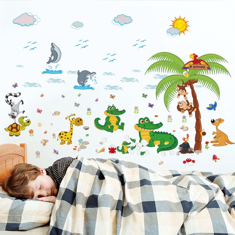 Reliza Wall Sticker Animal Park Zoo Hewan Anak LDR0873