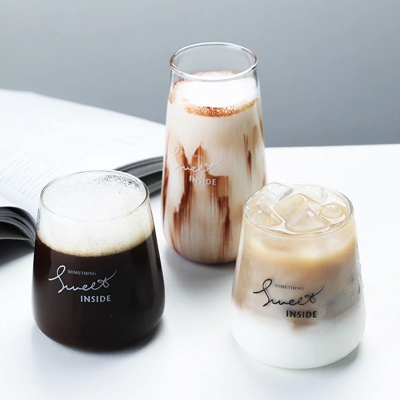 Gelas Cangkir Kopi Glass Coffee Mug Sweet Inside 450ml - 0081