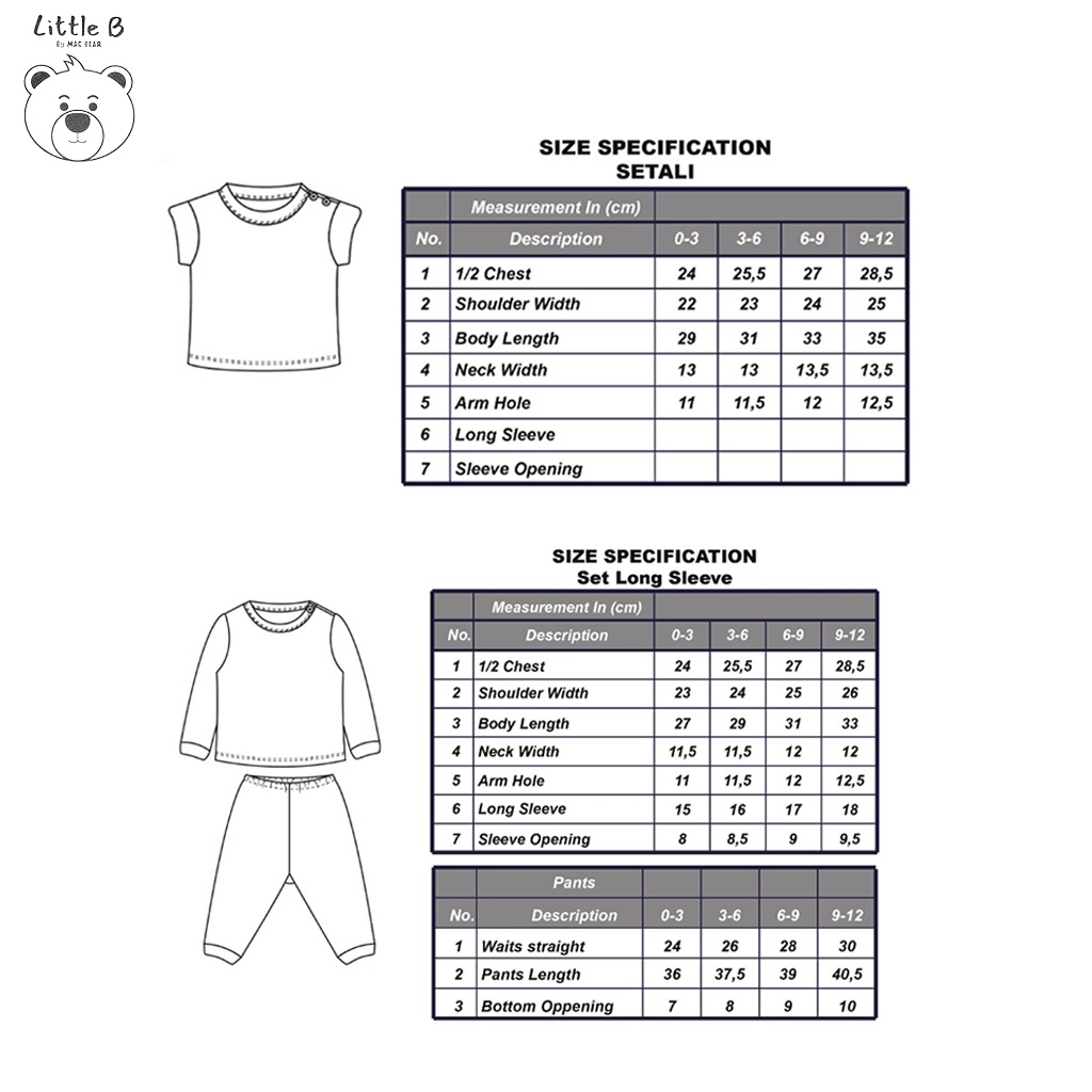 Little B By MacBear Setelan Anak Bayi Lengan Panjang Pippy Collection Animal Series Newborn - 12 bulan-7