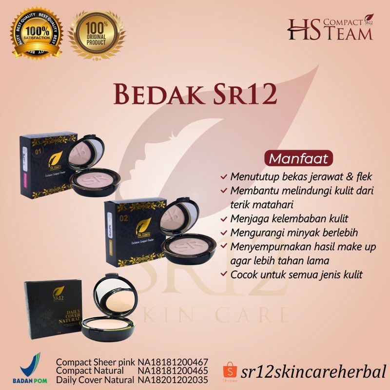 BEDAK SR12/ BEDAK EXCLUSIVE COMPACT POWDER WITH FOUNDATION + SPF 25 SR12