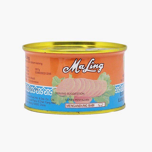 

Pusatbarangrumahtangga MA LING Ham Babi Non Halal Makanan Kaleng Pork Luncheon
