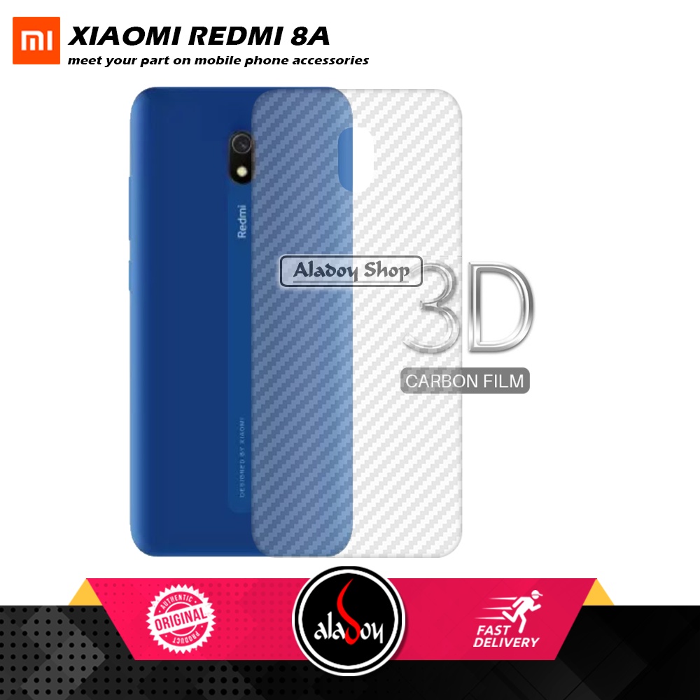 Tempered Glass Layar Xiaomi Redmi 8A Free Tempered Glass Camera dan Skin Carbon