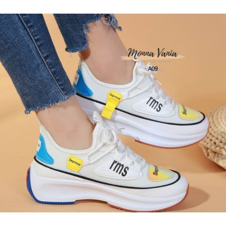 Sepatu Black Pink Sneaker 0186/3051 Sepatu Jalan Cewek Wanita Perempuan Style Impor Cantik