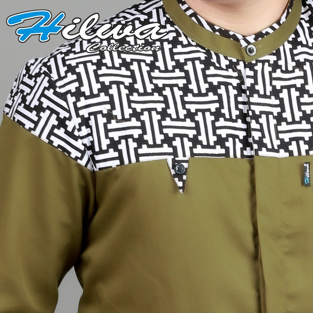 [BEST SELLER] BAJU KOKO HILWA ORIGINAL TERBARU Motif Falcon Seragam Hadroh Baju Muslim Pria Kemeja Batik Lengan Panjang