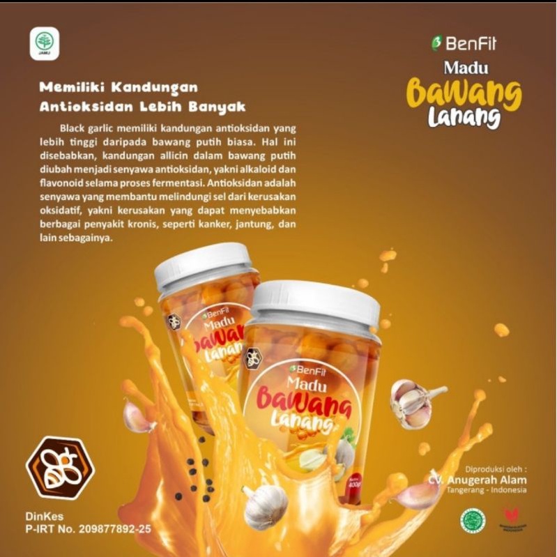 BenFit Madu Bawang Lanang 400ml Madu Bawang Tunggal Untuk Kesehatan