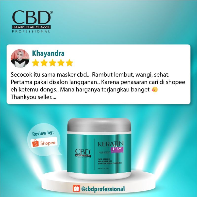 CBD Professional Keratin Pro Daily Use Hair Mask (Masker Rambut/Treatment) 500gr