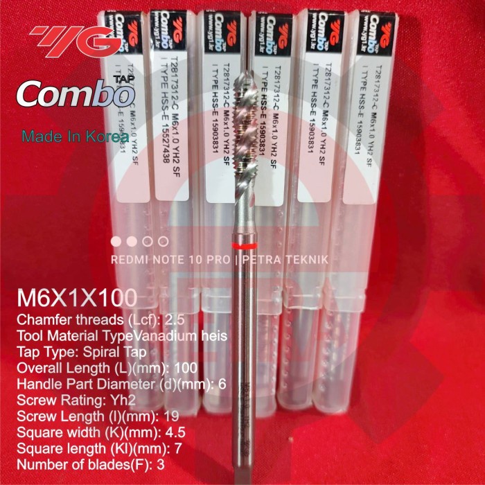 Tap M6X1 YG Tap Spiral M6 Tap Long M6 Tap 6*1 Tap YG M6x1