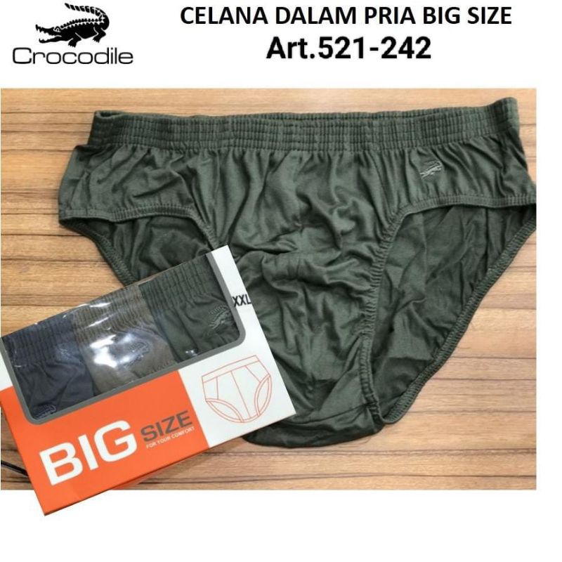 Crocodile Cd Pria KATUN BIG SIZE Brief Art.521-242 Sekotak Isi 3 pcs Original