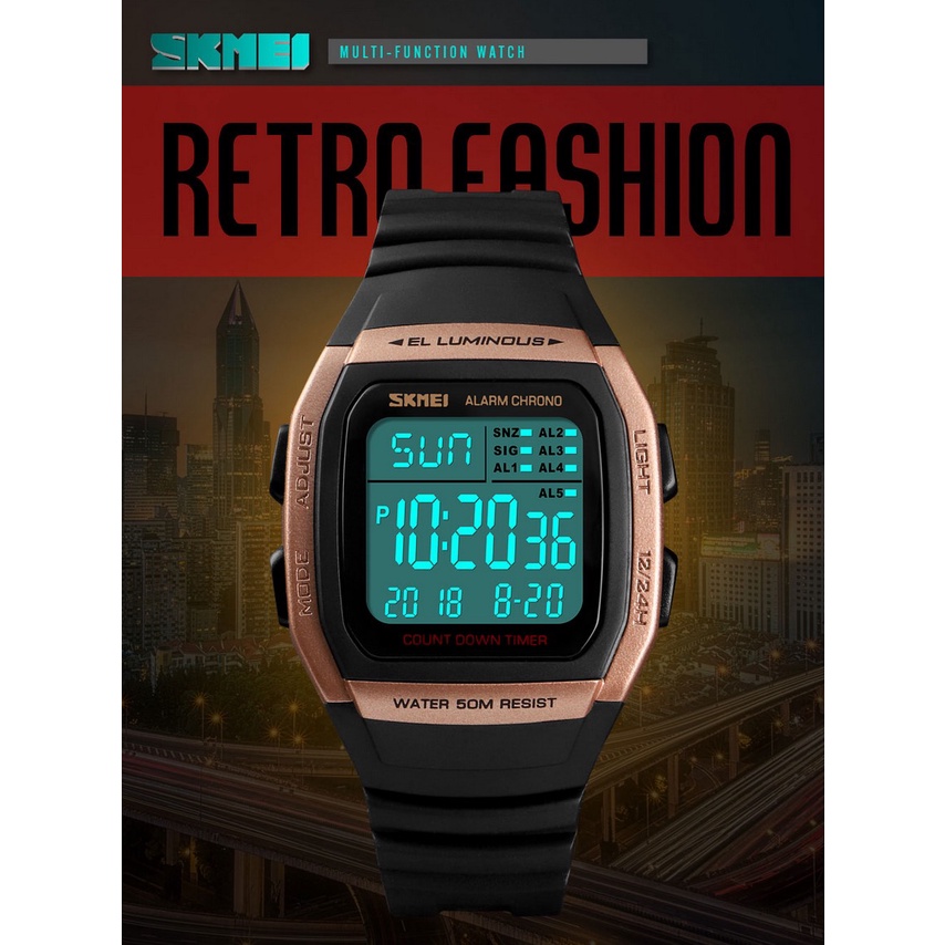 Jam Tangan Digital Pria Original SKMEI Water Resistant 50m- 1278