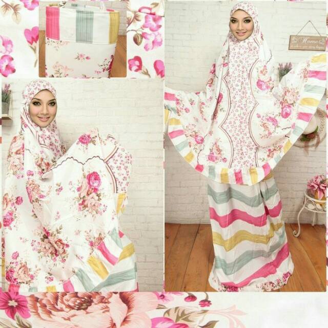 Mukena dewasa  katun jepang pink rh