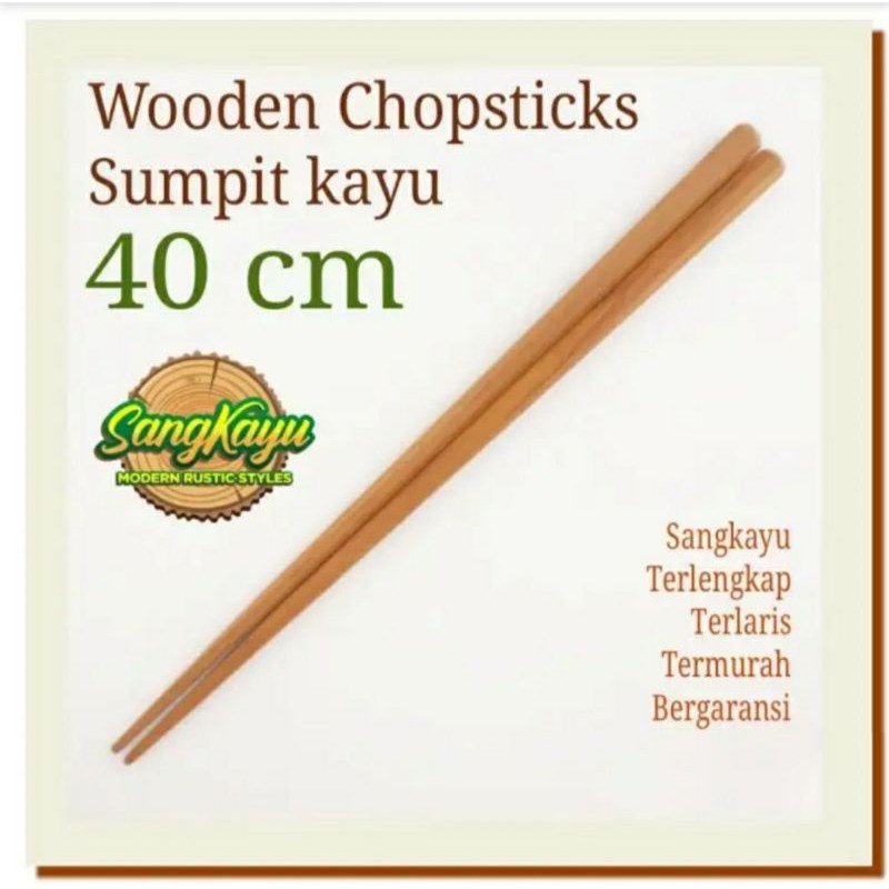 Chopsticks kayu Sumpit kayu besar 40 cm Wooden Chopsticks sumpit makan