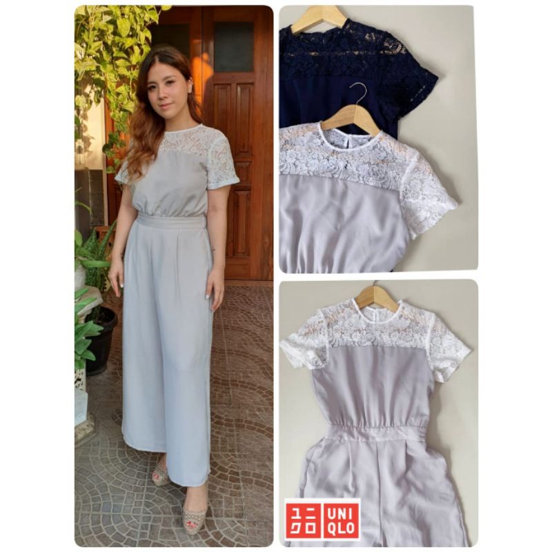 GU jumpsuit Lace,,,, front chambray jumpsuit