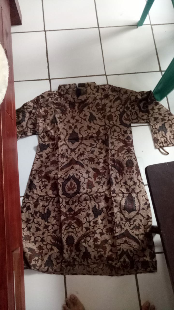 Batik Tunik Apsari Genes Serut Sogan Tunic Batik Sogan Tunic Apsari Genes Kerja Kantor