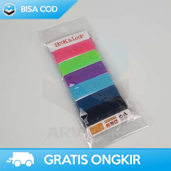 KLIP KABEL PENGIKAT ATAU PENJEPIT KEBEL HOOK LOOK VELCRO 6PCS ORGANIZER