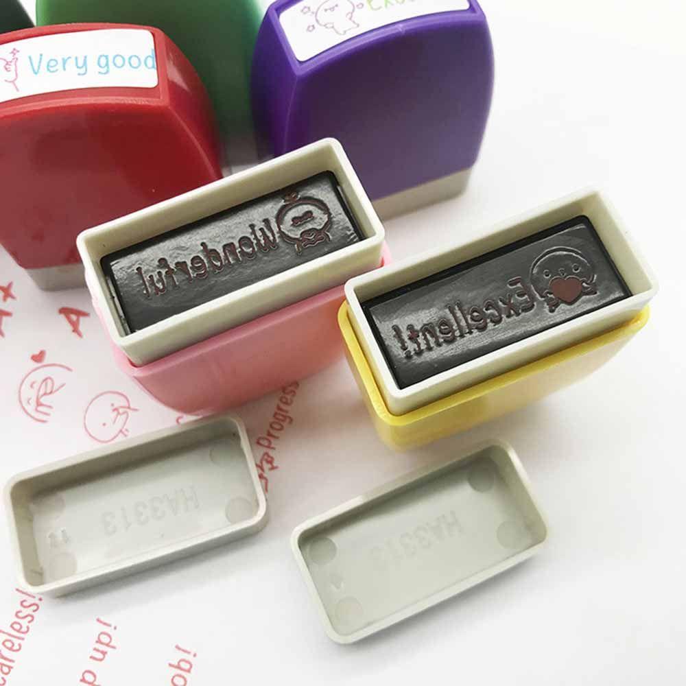Mainan Stempel Motif Kartun Bunga Fotosensitif Bahasa Inggris Untuk Anak