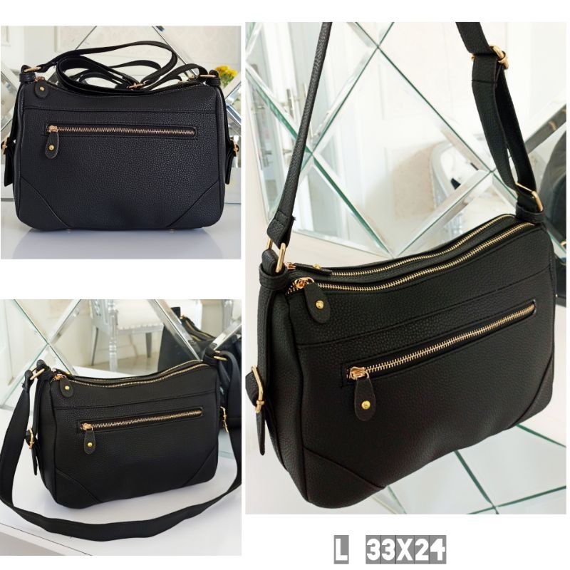 TAS SELEMPANG WANITA PAPIRUT SIZE L 33X25 KULIT JERUK TEBAL