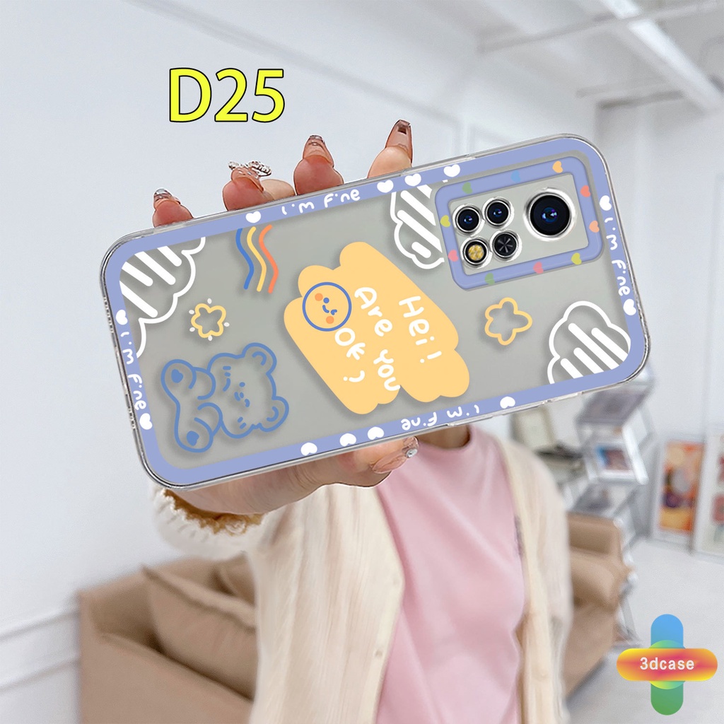 Soft Case Infinix Hot 10 11 Play 10 10t 10s NFC 10i 9 Pro 10 Lite 11 Plus Hot 9 Play 11 11S NFC Infinix Smart 6 5 4 4C 5 Pro Tencno Spark 5 PRO A15 A16 A9 A5 A7 A5S Y12 Y20 Y15S Y21S A12 Cute Cartoon Cloud  Bear Transparent Case