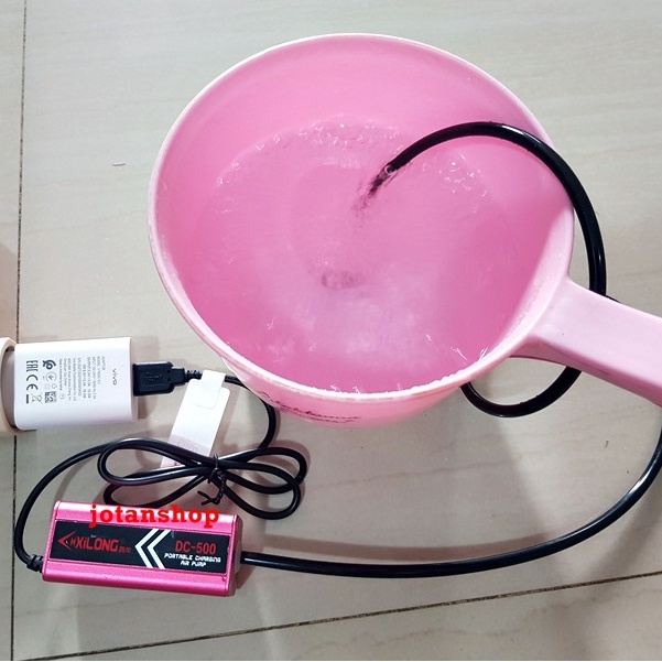 XILONG DC 500 DC500 PORTABLE CHARGING USB mesin pompa udara aerator air pump aquarium Mancing Pancing Ikan